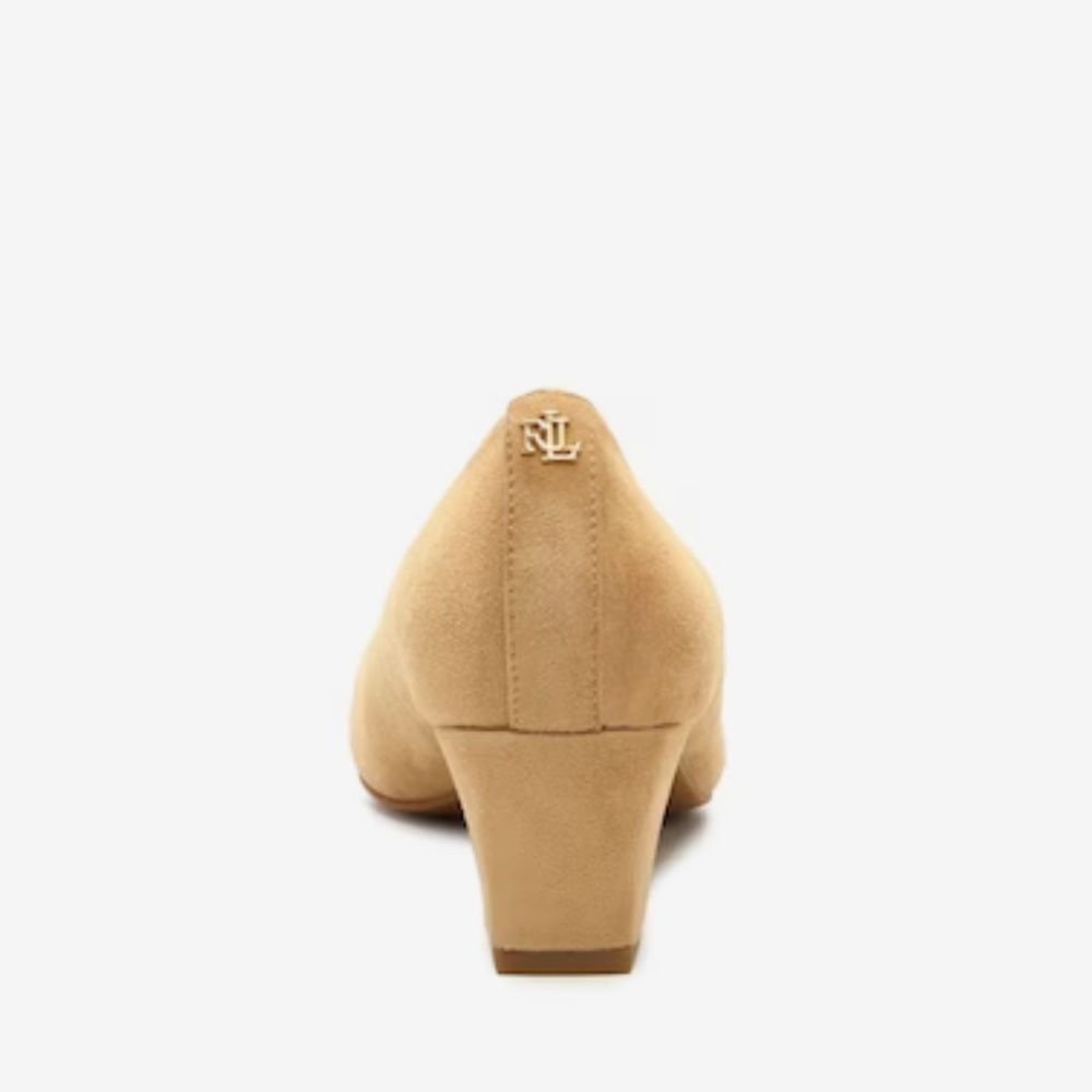 Lauren Ralph Lauren Whitney Brown Suede Leather Pump SZ US 11B NWOT Comfort Glam - Picture 2 of 12
